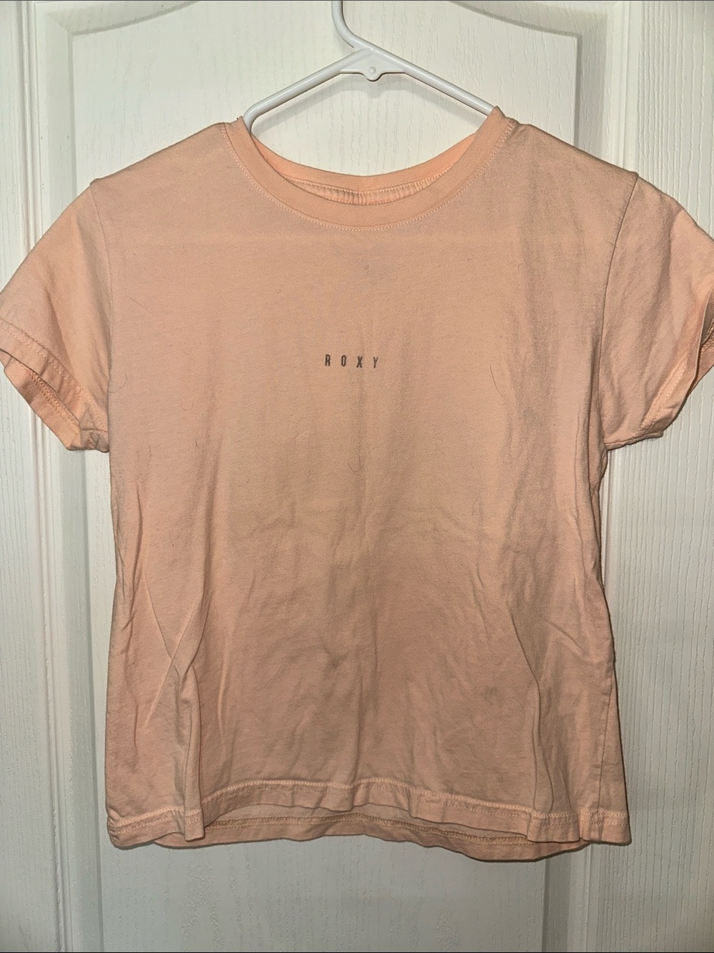 Roxy Peach Crewneck Logo Tee